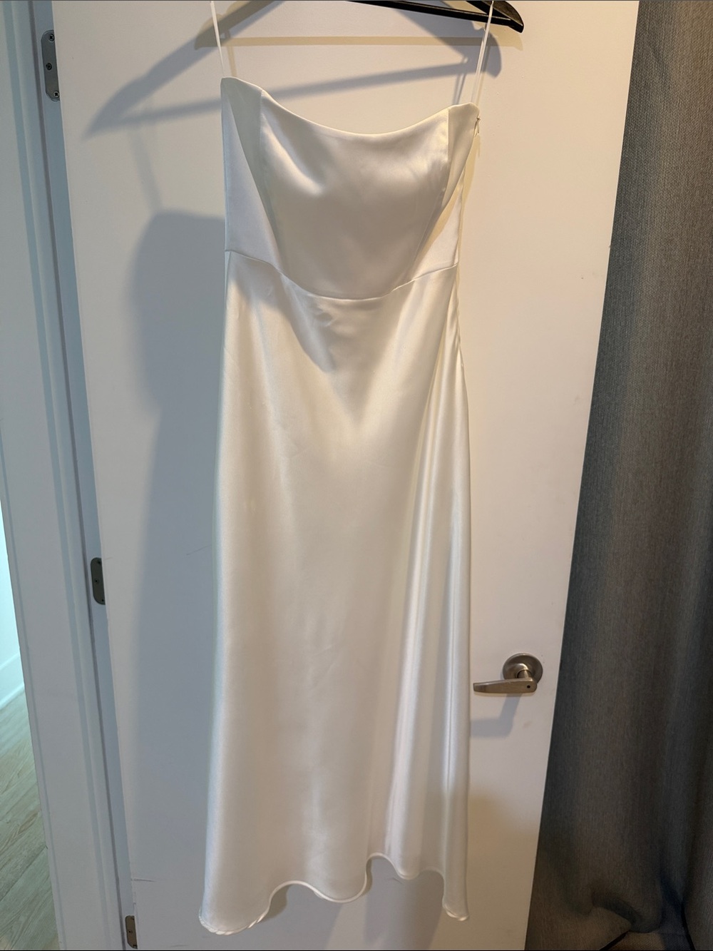 Park & Fifth Satin Strapless White Slip Dress